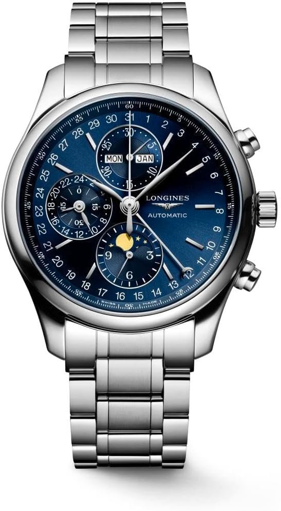 Longines Master Collection Chrono Moonphase L2.773.4.92.6, quadrante blu soleil